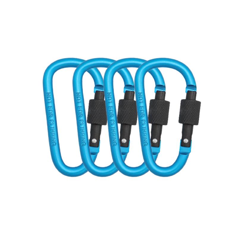 Carabiner Clips with Screw Gate 4Pcs Carabiners Hiking Clips with 7mm Diameter Aluminum Rod EDC Outdoor Camping Equipment Hook