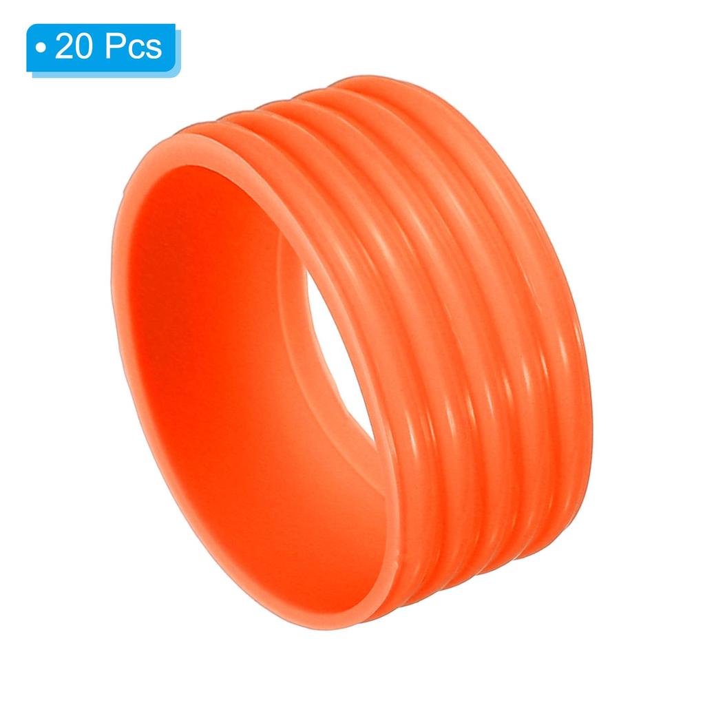 PATIKIL Badminton Racket Handle Grip Racquet Fixing Rubber Absorbent Orange Rings, 20-Pack, Rings, Rings, Non-Slip, Overgrip,