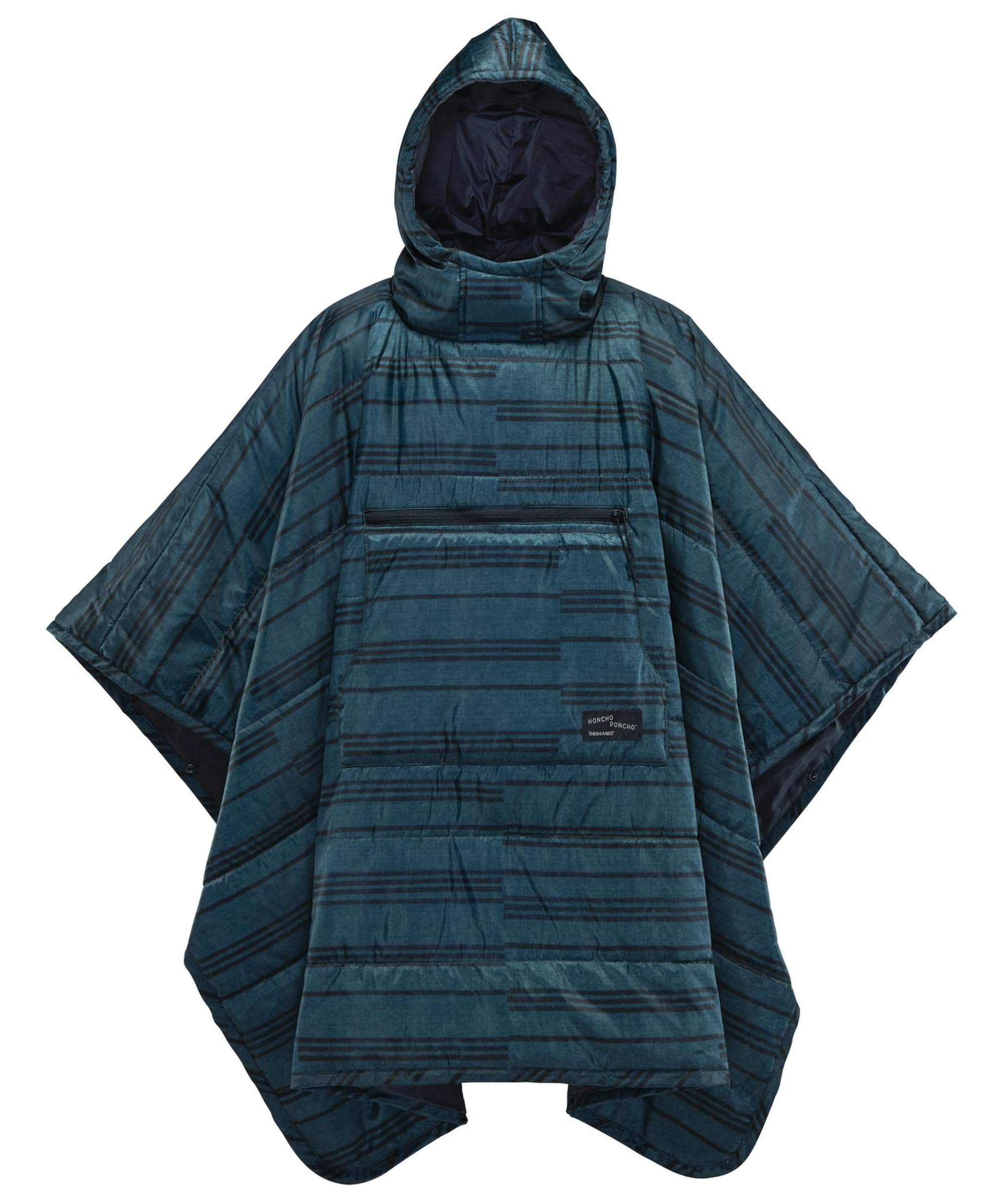 

THERMAREST Outdoor Cold Protection Blanket Honcho Poncho Blue Print Japanese 30124 (Thermarest) [Genuine Product]