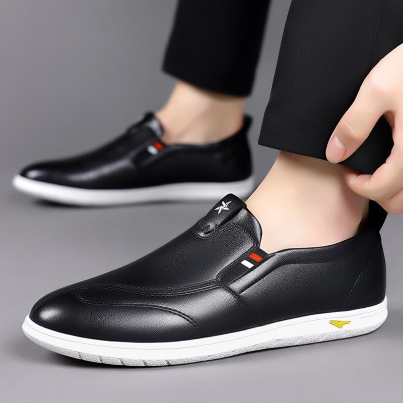 Fashion New Round Head Men's Casual Shoes Solid Color Business Fashion Loafers for Men Spring Autumn Leather Designer Shoes Male