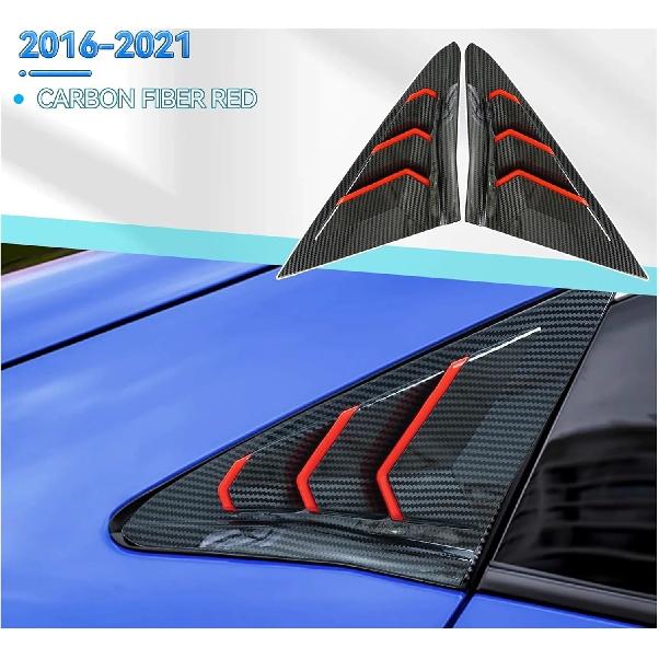 1 Par Panel de Ventilación Lateral Trasero Cubierta de Persiana Scoop de Cuarto Compatible Para Honda Civic 10ª Hatchback Tipo R 2016-2021 Fibra de Carbono(Carbón