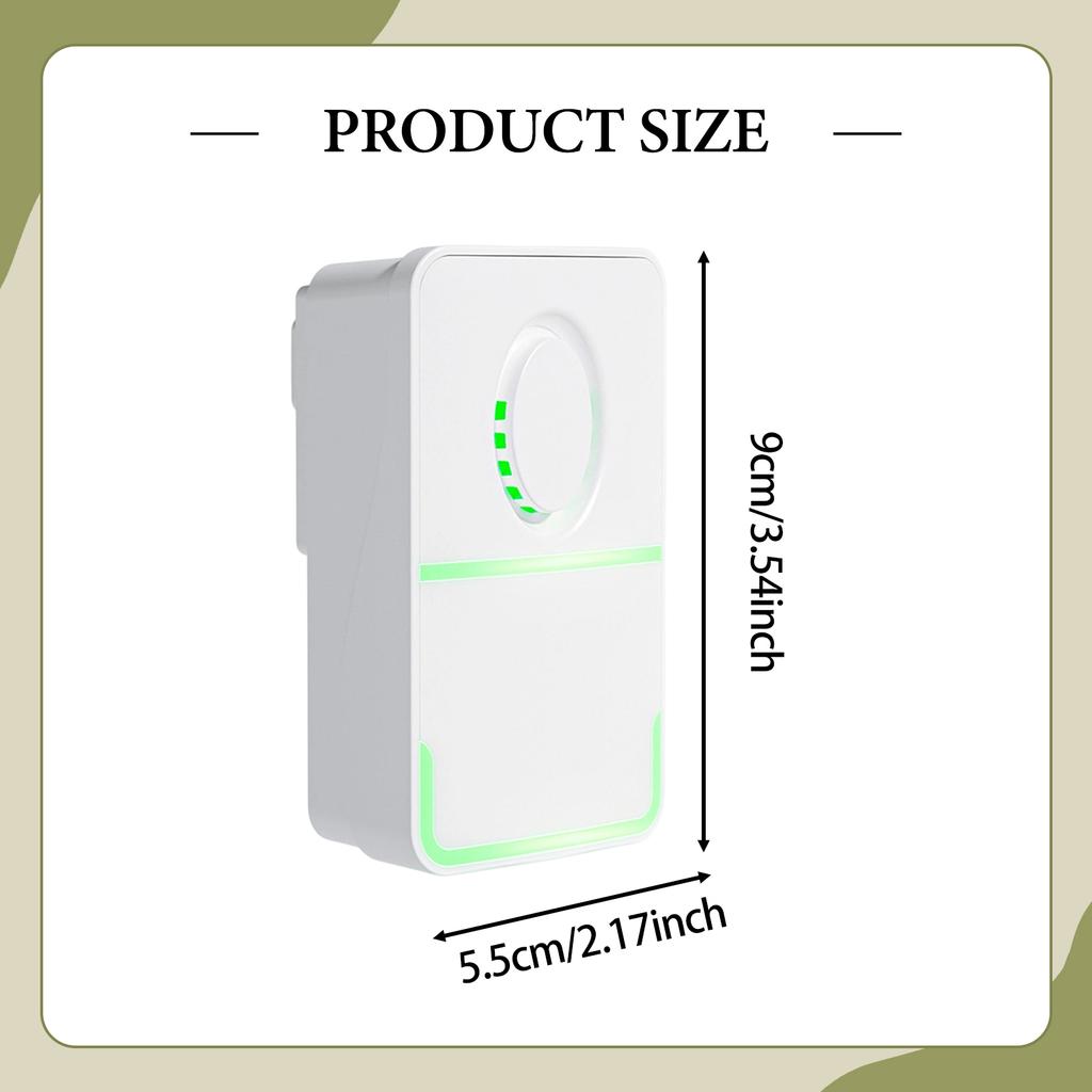 Air Purifier Plug In Negative Ion Portable Compact Odour Remover Low Noise High Filtration for Pets Bathroom Laundry Room Toilet