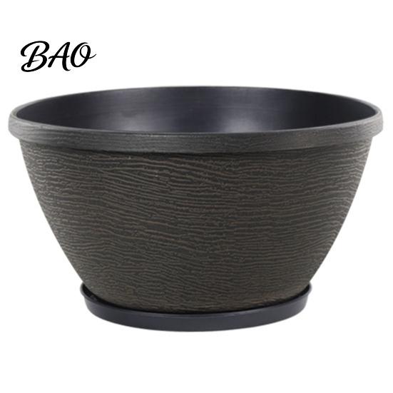 Pressure Resistant Garden Basin Resin Flower Planters, Vintage Plant Pot with Drainage Hole & Saucer, Lightweight Planter for Home Decor Indoor