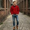 Men's Casual Half-Zip Stand Collar Sweatshirt Loose Fit Big Size for Everyday Wear