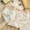 Women's Cotton Underwear Sexy Lace Panties Girls' Floral Thread Briefs Mid Waist Seamless Underpants Female Lingerie
