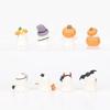 8 Halloween Figurines: Pumpkin, Ghost, Bat, Spider, and Black Cat Ornaments