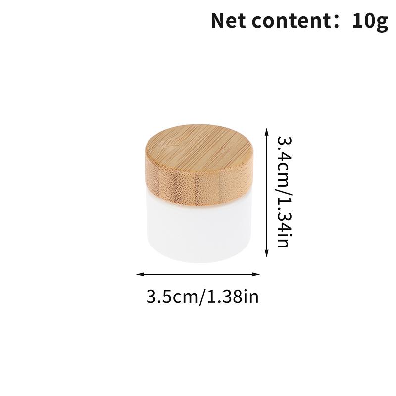 Mini Glass Jar Cosmetics Subpackage Filling Wood Cap Bottle Face Cream Lipstick Storage Container Frosting Refillable 5G-200G