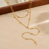Gold Plated Layered Beaded Ball Chain Necklace