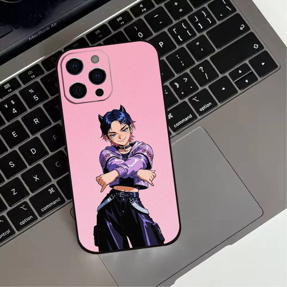 Popular V-Valorant C-Clove Phone Case For iPhone 17,16,15,14,13,12,11 Plus,Pro Max,XS,Soft Silicone Black Cover
