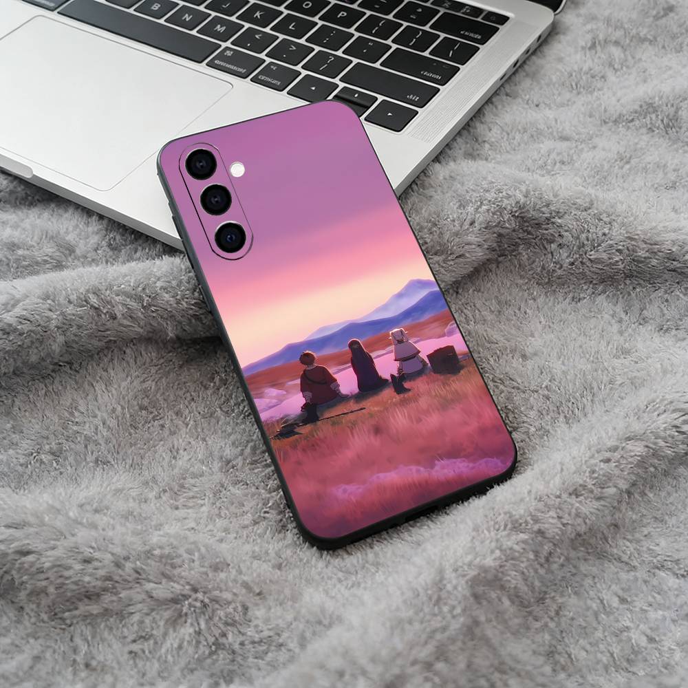 B-Beyond Journey F-Frieren And Fern Soft Silicone phone Case for Samsung Galaxy A73/A71/A72/A70/A53/A52/A51 - Black