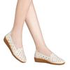 Real soft leather beef tendon sole hollow flat white shoes versatile lazy shoes soft sole non-slip Doudou shoes shallow single shoes women