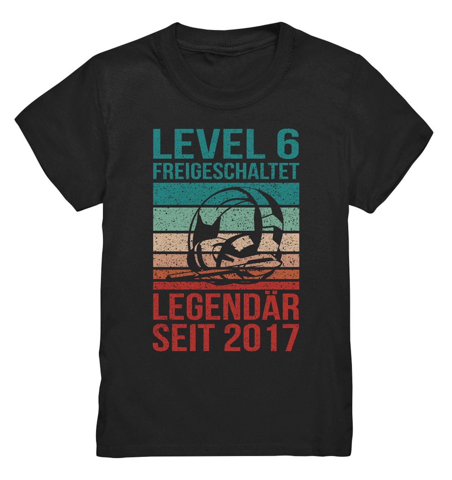 Level 6 Complete Birthday Personalized Gamer T-Shirt Gaming Legendary Since 2017 - Kids Premium Shirt XL