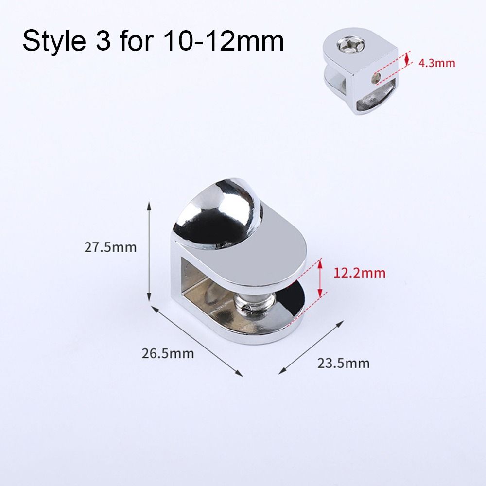 1Pc Thicken For 6-12mm Nickel Finish Glass Clamp Shelves Clips Panel Bracket Shelf Holder Support