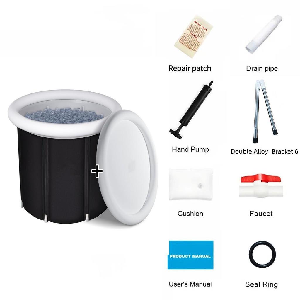 Portable Foldable Ice Bath Tub for Adults - Inflatable, Compact, Athletes Chill