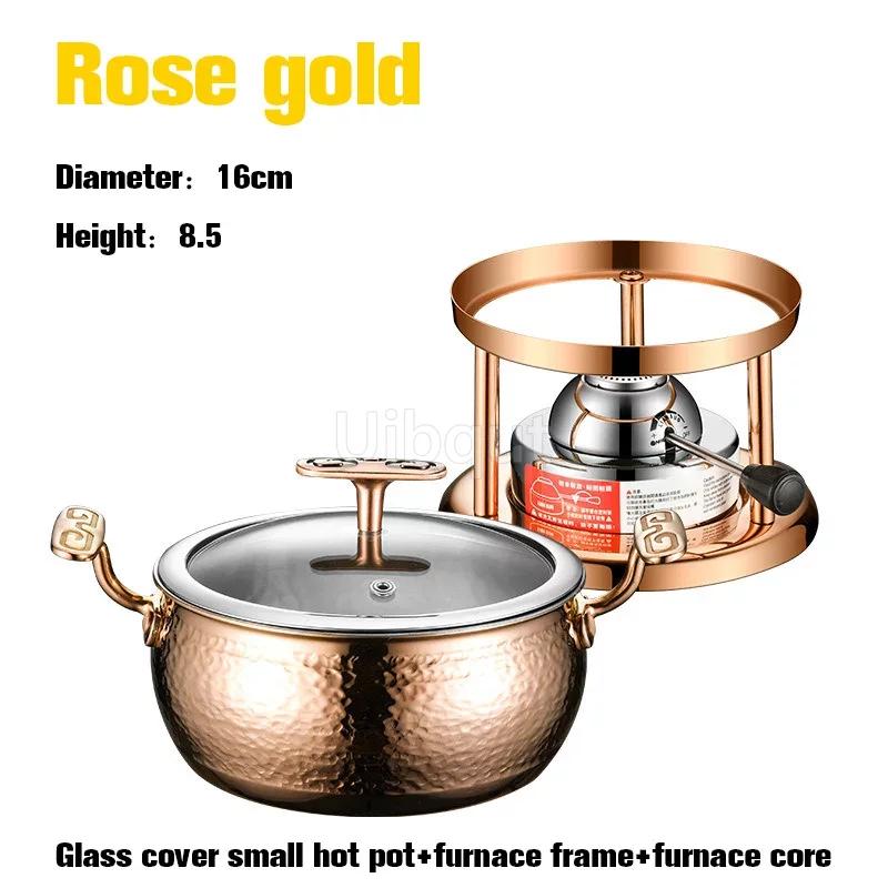 Commercial Inflatable Hotpot Special Pot for Induction Cooker Olla Thickened 304 Stainless Steel Single Person Small Hot Pot