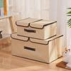 Foldable Cotton & Linen Storage Box: Portable Double Cover for Toys & Clothes
