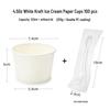 Bellflower Disposable Ice Cream and Yogurt Paper Cups, Portioning Small White Bowls