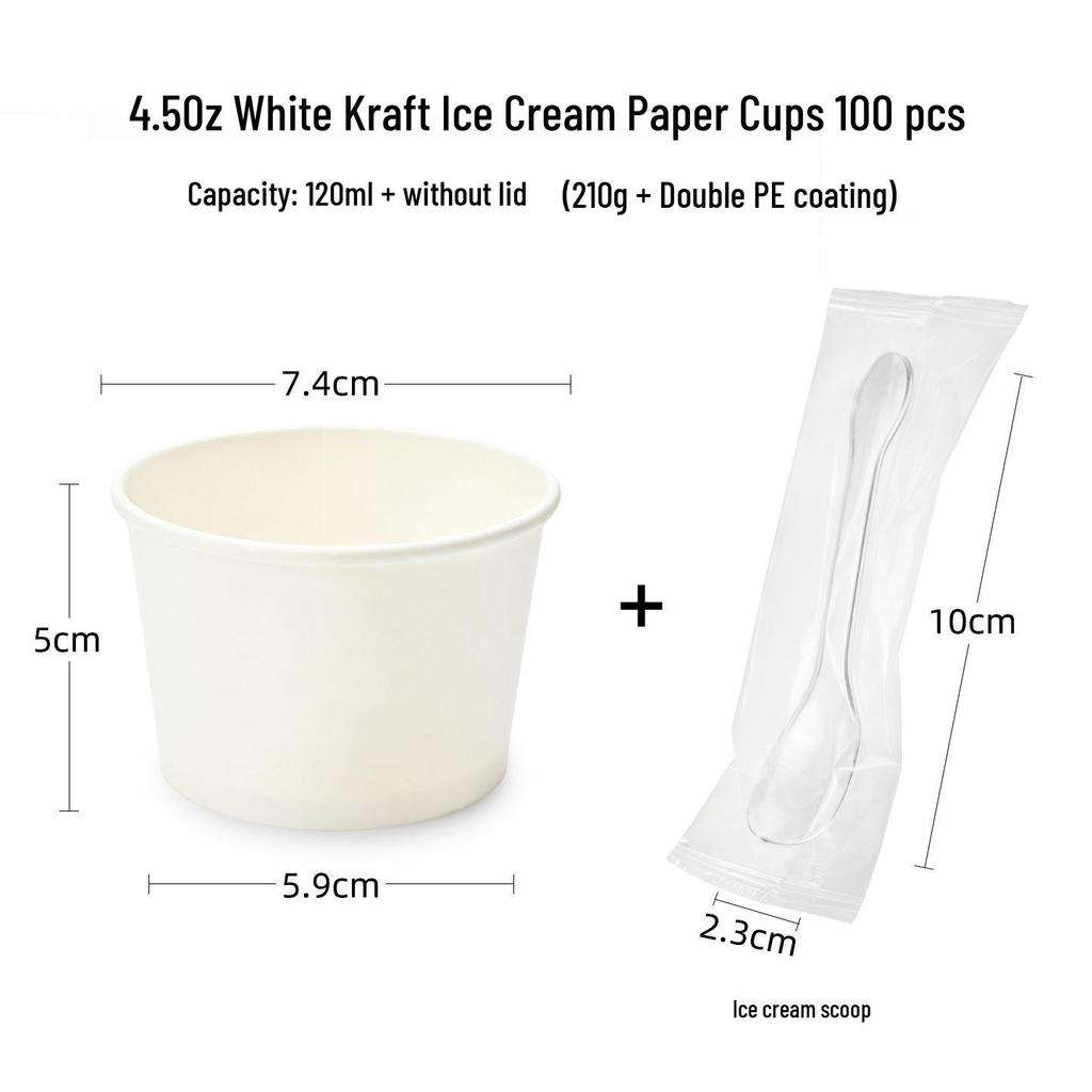 Bellflower Disposable Ice Cream and Yogurt Paper Cups, Portioning Small White Bowls