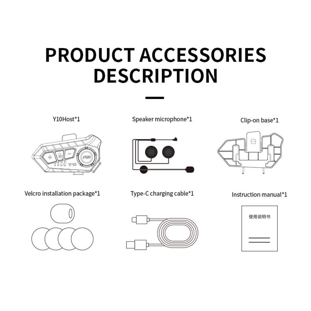 Motorcycle Helmet Wireless Headset Bt 5.3 Bluetooth 2000Mah Helmet Headset Voice Assistant Moto Earphone Motorbike Headphone