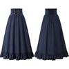 Women Maxi Skirt Medieval Intage Summer High Waist A Line Victorian Long Skirt Steampunk Gothic Ruffled Pleated Party Skirts