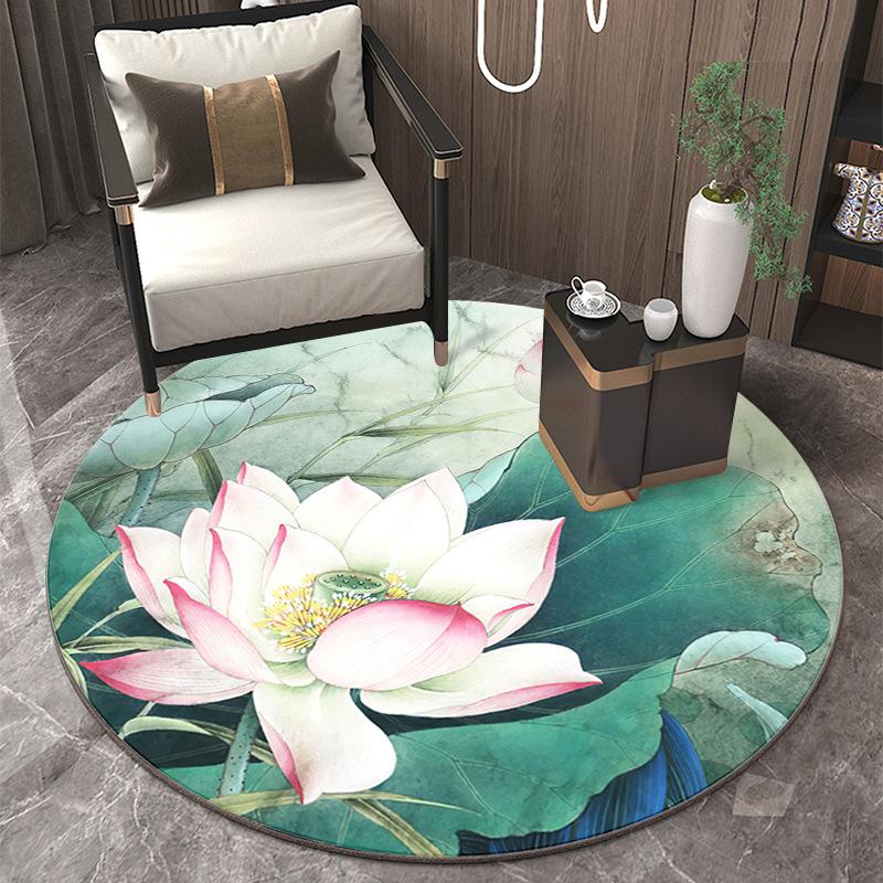 Decorative Carpet Cartoon Printed Area Rugs Round Carpet for Living Room Floor Mat Anti-Slip Mat