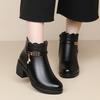 Baumwollschuhe mit dickem Absatz, Winterfleece, Winterschuhe für Mittelalte und Ältere, Damenschuhe für Mittelalte, Warme Stiefel, Winter-Lederstiefel mit rutschfester Sohle