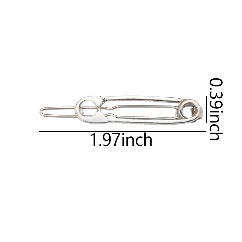 Gothic Hair Clips Set Paperclip Shaped Hair Pins for Women Girls Y2K Punk Hair Clip for Teen Girl Goth Hairpins for Long Short Hair Barrettes Goth