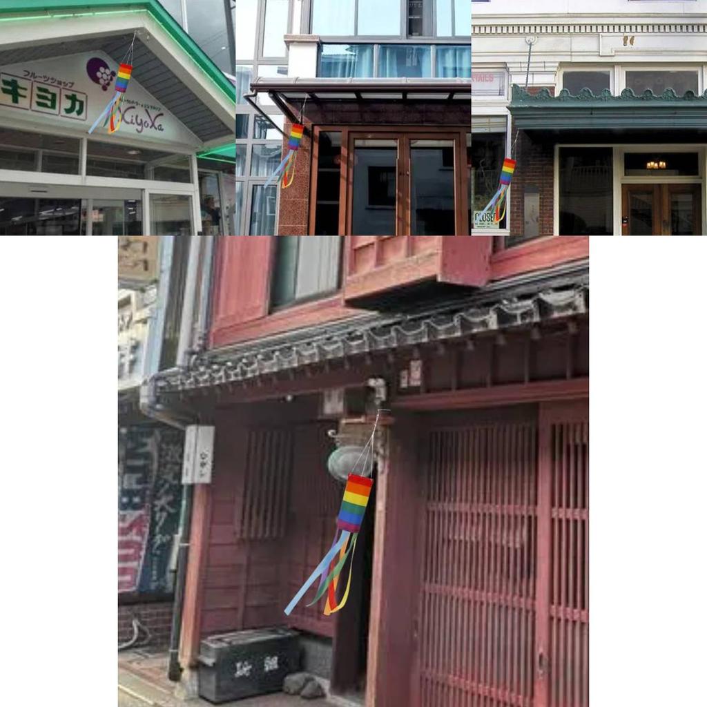 Vibrant Rainbow Wind Direction Flag Durable Polyester Yard Decor Banner