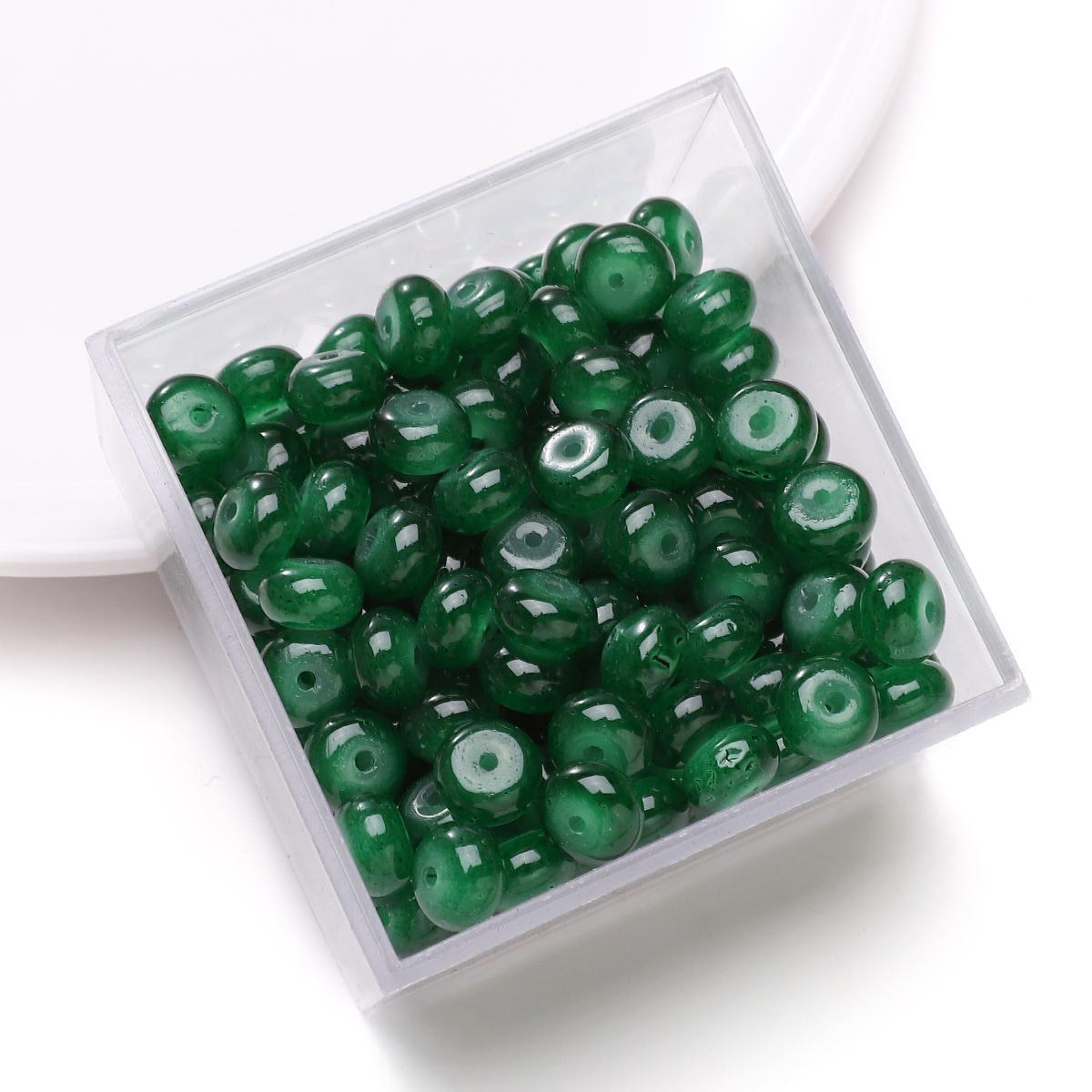 

25 шт. хрустальные стеклянные бусины, свободные разделительные бусины для изготовления ювелирных изделий своими руками, браслет, ожерелье глубокий/зелёный