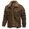 Suede Velvet Men's Lamb Wool Jacket - Thickened Autumn/Winter Coat for Middle-Aged and Elderly