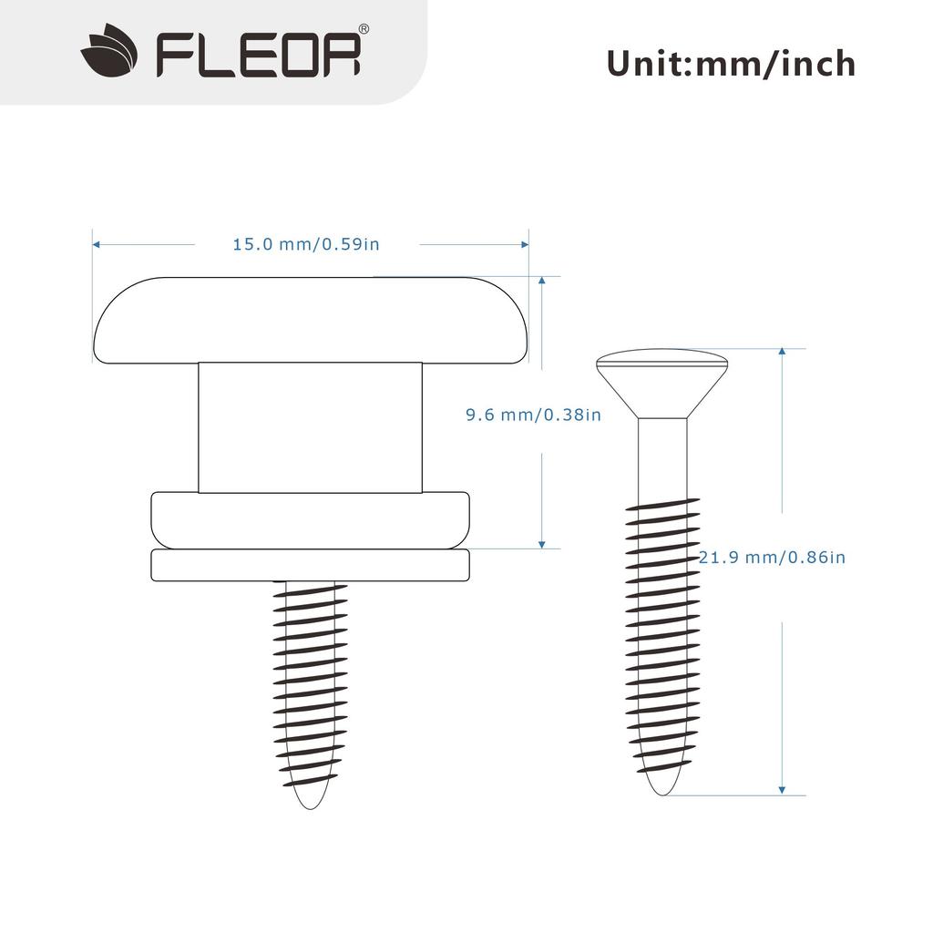 FLEOR 1 Pair of Mushroom Head Guitar Strap Locks Straplocks Buttons Gold/Chrome/Black Choose for Guitar Parts