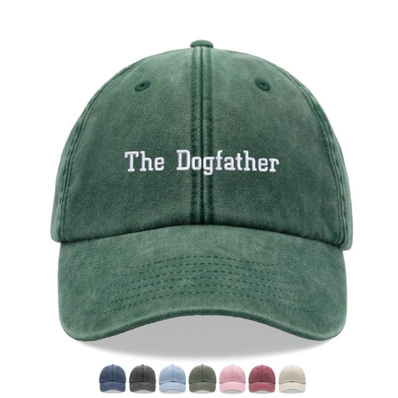1Pc Dogfather Baseball Caps Vintage Washed Unisex Dad Gorras Low Profile Adjustable Faded For Sports Hiking,Sun Beach Daliywear