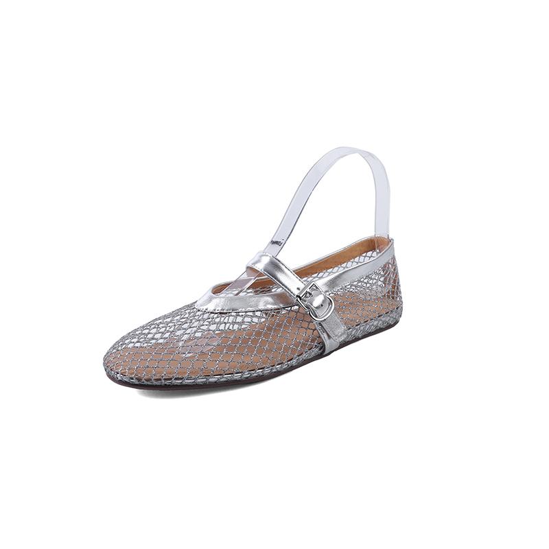 Fashion New Summer Women Pumps Shoes for Women Fashion Hollow Out Round Toe Mary Jane Shoes Women Breathable Flat Shoes Low Heels