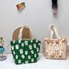 Cartoon Portable Lunch Drawstring Bag Student Kids Bento Pouch Dinner Box Women Work Canvas Food Tote For Travel Picnic