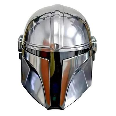 Ocelová mandalorianská helma s podbradním řemínkem Halloweenský kostým Star Wars