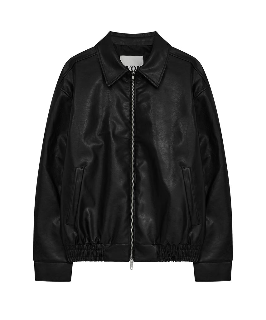 HYOJI 26 Fw Leather Minimal Blouson Crop Jacket (Black)