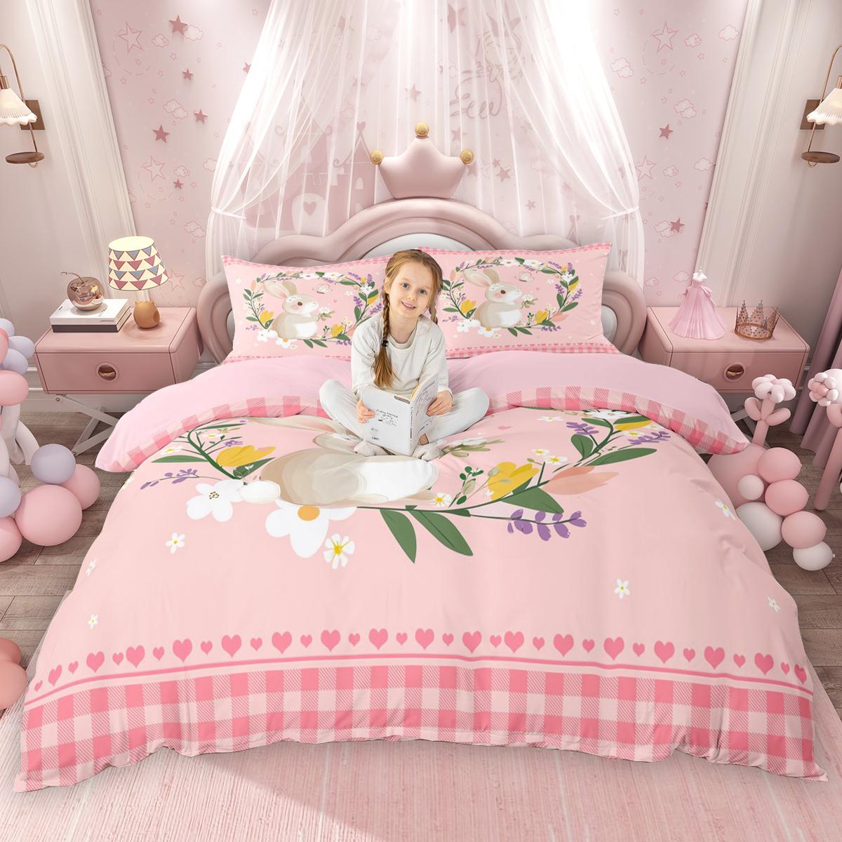 

Одеяло Homewish Милое Животное Для Девочек Розовое Клетчатое Постельное Белье Комплект Ленивец Аксолотль Слон Комплект Одеял Comforter (quilt)-EU Single(135*200cm)3pcs