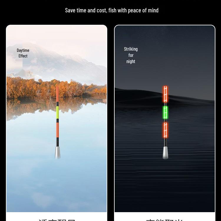 Farbwechselnder leuchtender Angelposen für flaches Wasser - Bissanzeiger für kleine Bachfische