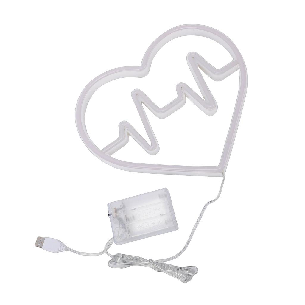 Heart Shaped LED Neon Sign Romantic Neon Light USB Battery Powered for Bedroom Wedding Proposal Party Decoration Pink