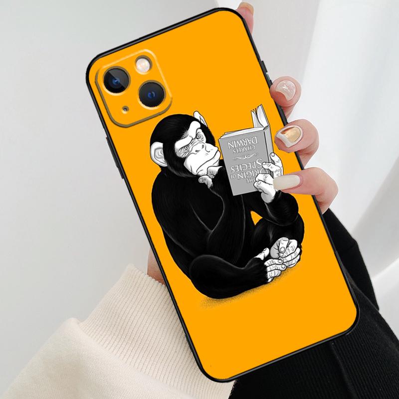 Cartoon Monkey Phone Case For iPhone 17 Pro Max 16 15 14 11 12 13 Pro Max mini 15 16 Plus 16e 17 Air Cover