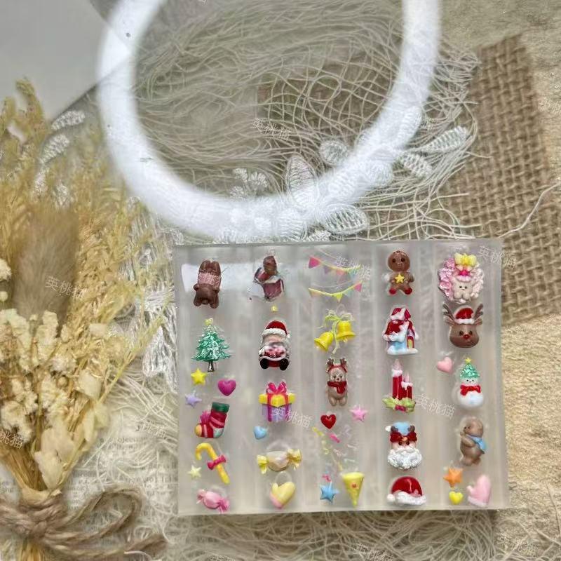 High Transparency Christmas Series Silicone Nail Art Molds - Creative Wearable Nail Decorations