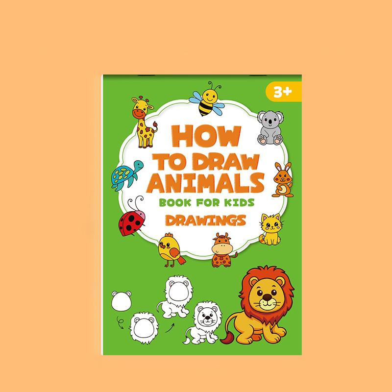 

How To Draw Animals Book for Kids 32 Pages Drawing Coloring Book Complete Painting in 4 Simple Steps 96 Cute Animal Characters How to Draw