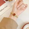 Retro Luxury Encore Red Bracelet-Style Woman Watches with Small Dial, Stainless Steel Band, Water-Resistant Quartz Movement Gift