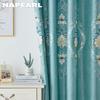 1PC NAPEARL Exotic Luxury Semi Blackout Blue Embroidered Blackout Curtains for Living Room Bedroom Home Decor