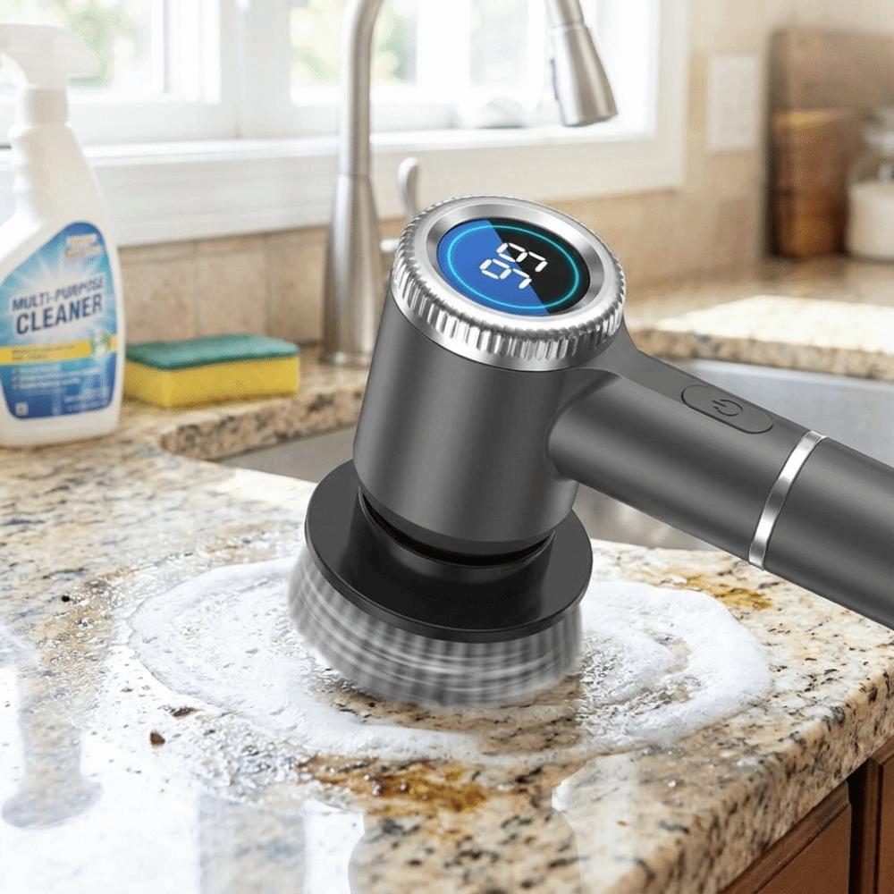 Multiple Accessories Electric Cleaning Brush Easy Operate Handheld Scrubber Kitchen Cleaning