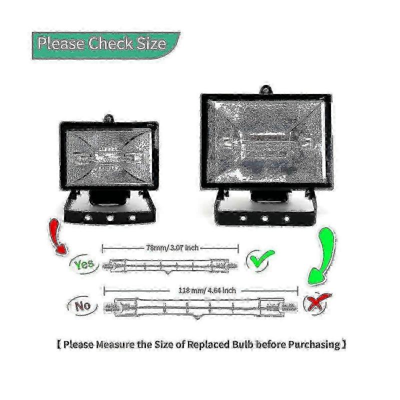 Dimmable 300W R7s 118mm Halogen Bulb 5 Pack for Construction Light, Workshop Flood Light, Long Tube Halogen Lamp