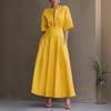 Women's Solid Color Short Sleeve Maxi Swing Dress Casual Fashion Summer Dress for Women