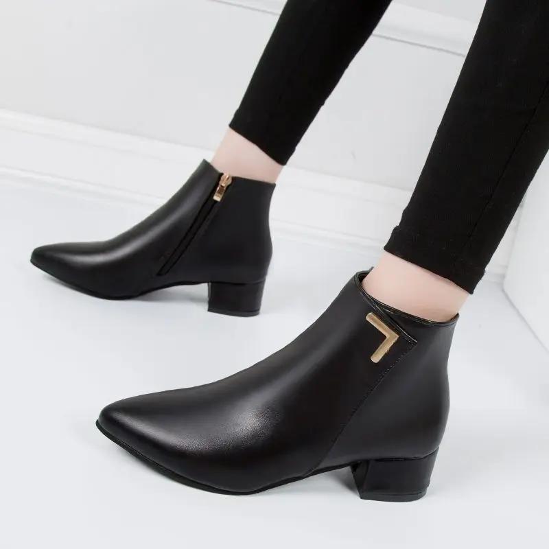 Suede Woman Short Shoes Pointed Toe Ankle Boots for Women Elegant With Medium Heels New In Trend 2025 Spring Hot Fashion Booties
