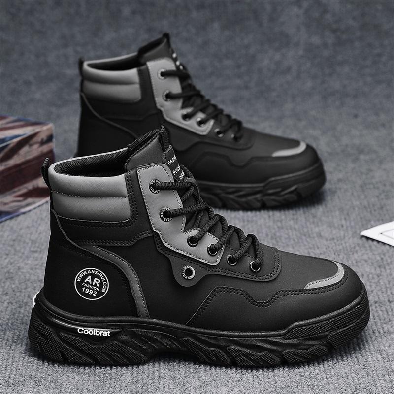 Hard-soled Shoes Breathable Breathable Black Labor Insurance Casual Shoes Outdoor High-top 22 New Martin Boots
