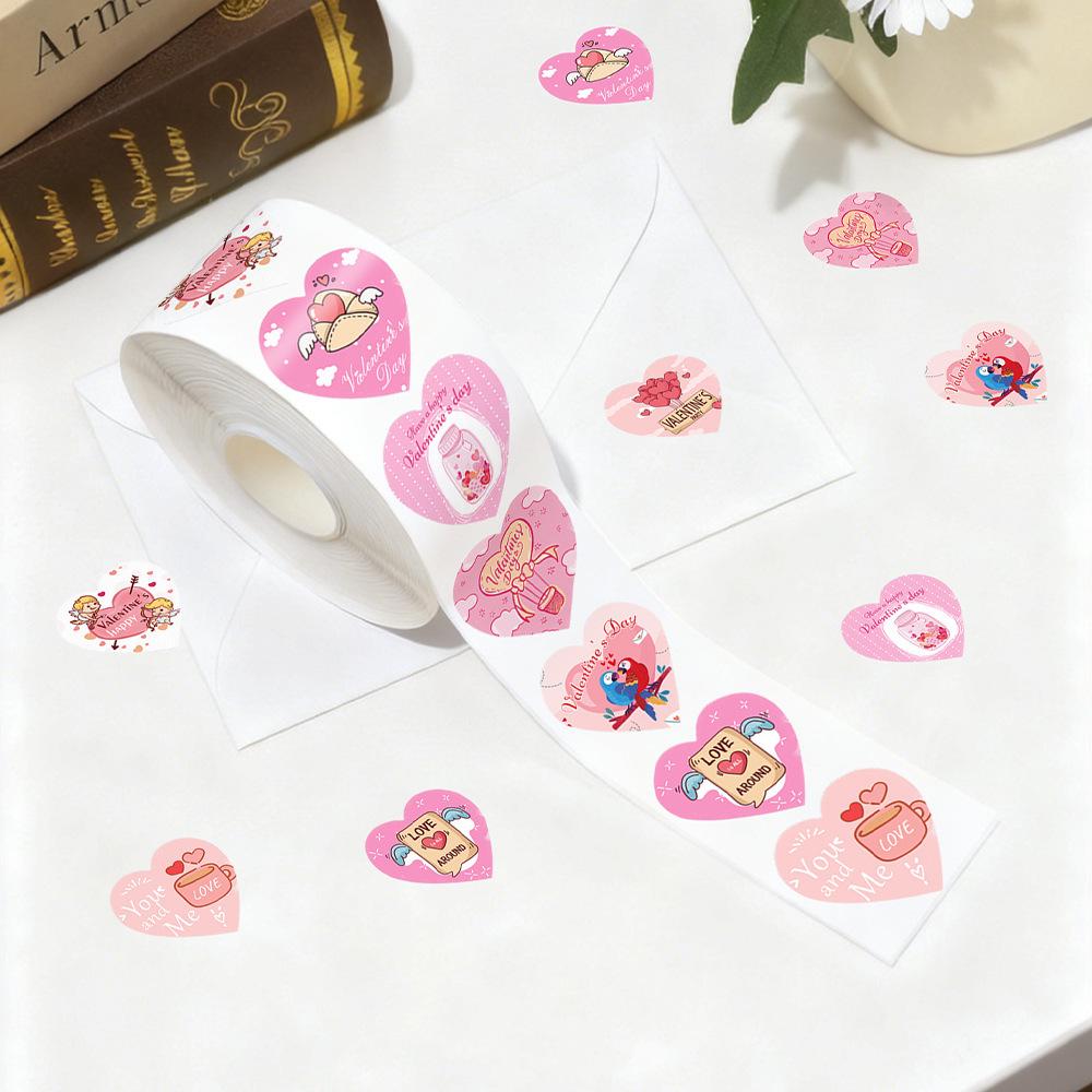 Adesivi Espressioni di San Valentino: Etichette Adesive Rotonde Fatte a Mano per Affetto e Decorazione